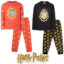 Image of Harry Potter Kids Pyjama Set Age 8-14 Winter Long Sleeve PJs Set Hogwar Gryffind