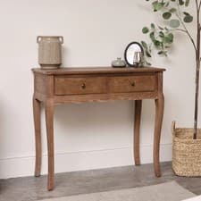 Image of Dark Wood 2 Drawer Dressing Table Home Furniture