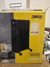 Image of Zanussi 2300W Oil Filled Radiator 11 Fin Portable Electric 11 Fin, Black 