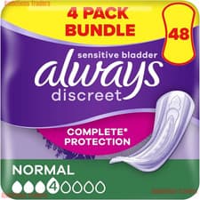 Image of Always Discreet Normal Incontinence Pads Women Bladder Weakness Pads 48 Pack New