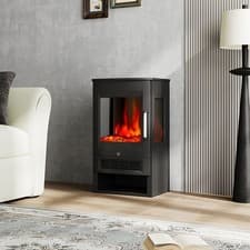 Image of 1800W Electric Fireplace 3-Sided Log Burning Flame Effect Stove Fire Heater WiFi