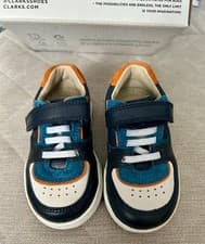 Image of Clarks Boys Fawn Craft Toddler Navy Combination Shoes Leather Casual trainers