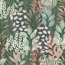 Image of MURIVA UGEPA VERDURE GREEN MULTICOLOUR LEAF NON WOVEN VINYL WALLPAPER M86904