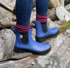 Image of Town and Country Ladies Burford Ankle Length Wellington Boots In Blue Size 7
