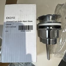 Image of EK310 Universal Push Button Basin Waste Slotted Unslotted Polished Chrome Round
