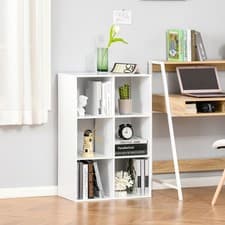 Image of Storage Cabinet Bookcase 6 Cube with Shelves for Home Office