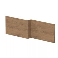 Image of 1700mm Square L-Shape Shower Bath Front Panel - Antique Oak