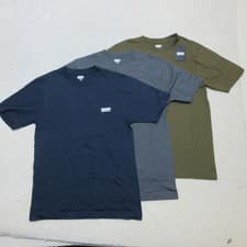 Image of DKNY Men’s T-Shirt Pack of 3 Navy Grey Olive Size S Cotton Crew Neck Tees