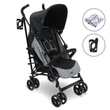 Image of My Babiie MB02 Plus Lightweight Stroller - Black and Grey