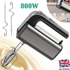 Image of 800W Stainless Steel Hand Mixer, Electric Whisk 5 Speeds for Kitchen Baking HOT
