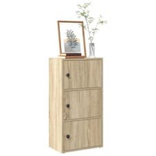 Image of WALPLUS Bookcase Sonoma Oak 40x24x77 cm Engineered Wood Storage Unit