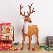 Image of 11 .8 Reindeer Christmas Decorations Stuffed Animals Figurine Indoor
