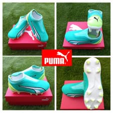 Image of Kids Puma Ultra Match Laceless Football Boots Green New Size 10 UK Child