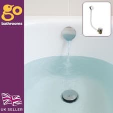 Image of Chrome Overflow Bath Filler Polished Chrome Bath Waste Filler Modern Bathrooms