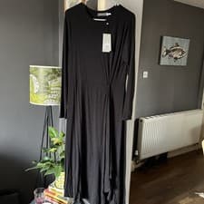 Image of Mint Velvet Drape Front Twist Jersey Dress - Size. Brand New with Tags