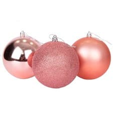 Image of 3X Christmas Baubles Tree Ornaments Shiny Glitter Balls Xmas Hanging Decor 150mm