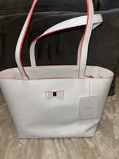 Image of TED BAKER Leather Deannah Bow Tote Shopper Bag in Ivory White BNWT 