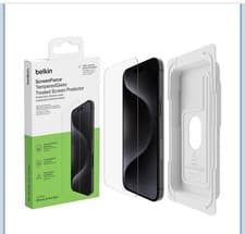 Image of Belkin ScreenForce TemperedGlass Treated Privacy Protector for iPhone 15 Max
