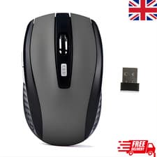 Image of BLACK WIRELESS CORDLESS 2.4ghZ MOUSE USB DONGLE OPTICAL SCROLL FOR PC LAPTOP MAC