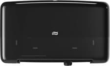 Image of Tork Twin Mini Jumbo Toilet Paper Wall Mounted Dispenser - Black - 555508