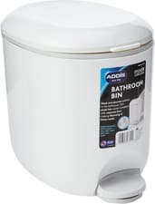 Image of Addis 518503 Premium Deluxe Bathroom Pedal Bin with Inner, 3.5 Litre, White Grey