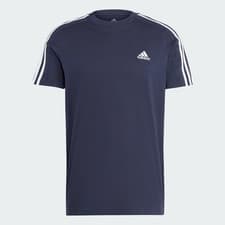 Image of ADIDAS Men's Blue Essentials 3-Stripes Short Sleeve T-shirt XS BNWT C683
