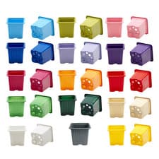 Image of 7cm Square Coloured Plastic Plant Pots Strong Small Seed Flower Nursery Pot x100
