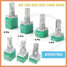 Image of RV097NS Single Double Potentiometer 5K to 500K With ON/OFF Rotary Switch 3-8 Pin