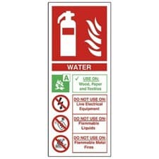Image of Safety Sign Water Fire Extinguisher High Quality 80 x 200 x 1mm Rigid Plastic
