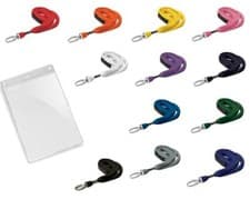 Image of Plain Lanyard Neck Strap 10mm Lanyard With A6 Flexible Badge Holder Wallet