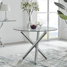 Image of **Seconds** Selina Chrome Round Glass Dining Table