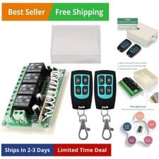 Image of 12V Relay Remote Switch Wireless RF Remote Control Switch 4 Channel Relay Mod...