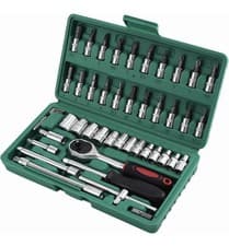 Image of HSEAMALL 46PCS Socket Set, 1/4 Inch Drive Metic Socket Driver Bits Set with Quic