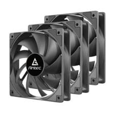 Image of 3 x Antec P12 12cm PWM PC Case Fan Black 9 Blades AntiVibration 1400RPM 60.4CFM