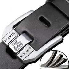 Image of Pu Pure Thick Leather High Quality Men Pu Leather Belts 1.5 Belt Buckle