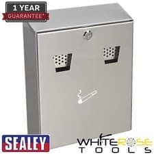 Image of Sealey Cigarette Bin Wall Mounting Stainless Steel Smoking Area