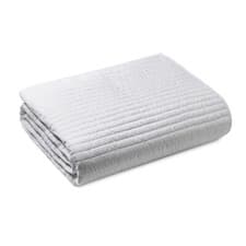 Image of Bianca Quilted Lines Bedspread 220x230cm Or Matching Cushion 55x55cm White