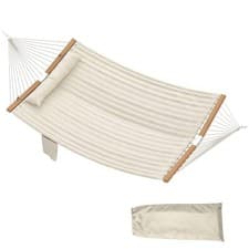 Image of Outsunny 2-Person Padded Double Hammock, Cream White, Refurbished