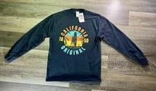 Image of Gildan California Original Shirt Mens Medium Black Long Sleeve Surf Graphic Tee