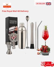 Image of Cocktail Shaker Set 8 Piece Bartender Kit 25oz Party Drink Mixer Barware SS Tool