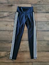 Image of Adidas 3 Stripes Leggings Black Women's UK Size Small BRAND NEW