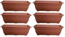 Image of 6 x Bell Trough Bell Planter Plant Pot 50cm Plastic Terracotta Colour Garden Pot