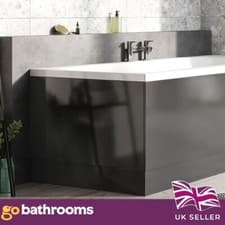 Image of Newbold Bathroom Dark Grey Gloss End Bath Panel 800mm Adjustable Height