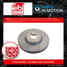 Image of Brake Disc Single Vented Front Left 348mm 171454 Febi 34106880075 34116860911