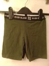 Image of River Island Girls Cycling Shorts Khaki And Black For Ages 5-6 Years