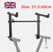Image of 2 Tier Keyboard Stand Attachment Metal Adjustable Height and Width for Stacking