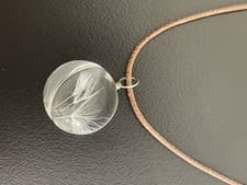 Image of Fashion Glass Necklace Ball Pendant Wish Real Chain Dandelion Flower Wishing