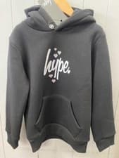 Image of Girls Hype Black Hearts Script Hoodie 9-10 years, BNWT, RRP £39.99