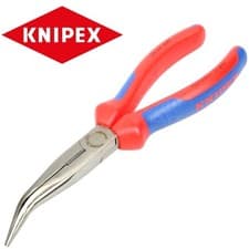 Image of Knipex Long Bent Nosed Pliers 200mm 8" Angled Snipe Nose Side Cutters 26 22 200