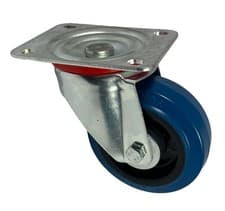 Image of Fixman Braked Swivel Elastic Rubber Castor 100mm 140kg Blue 200742